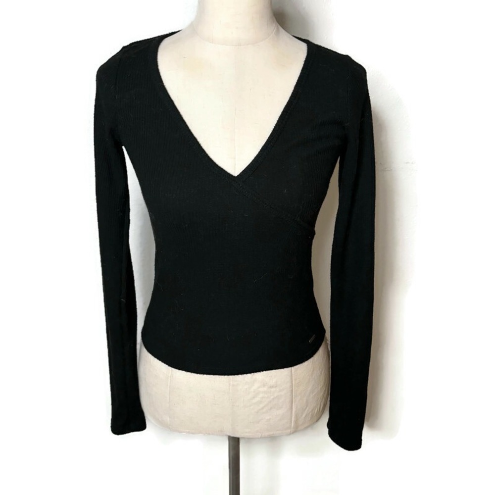 Hollister Crop Crossover Waffle Top